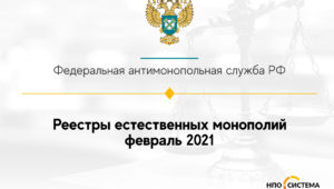 Реестры естественных монополий на 01.02.2021